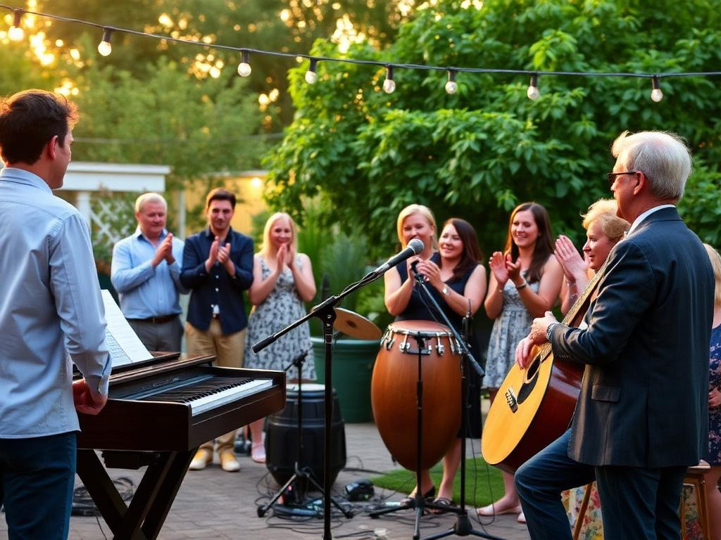 Kleine Besetzung mit Klavier und Cajón beim Sommerfest